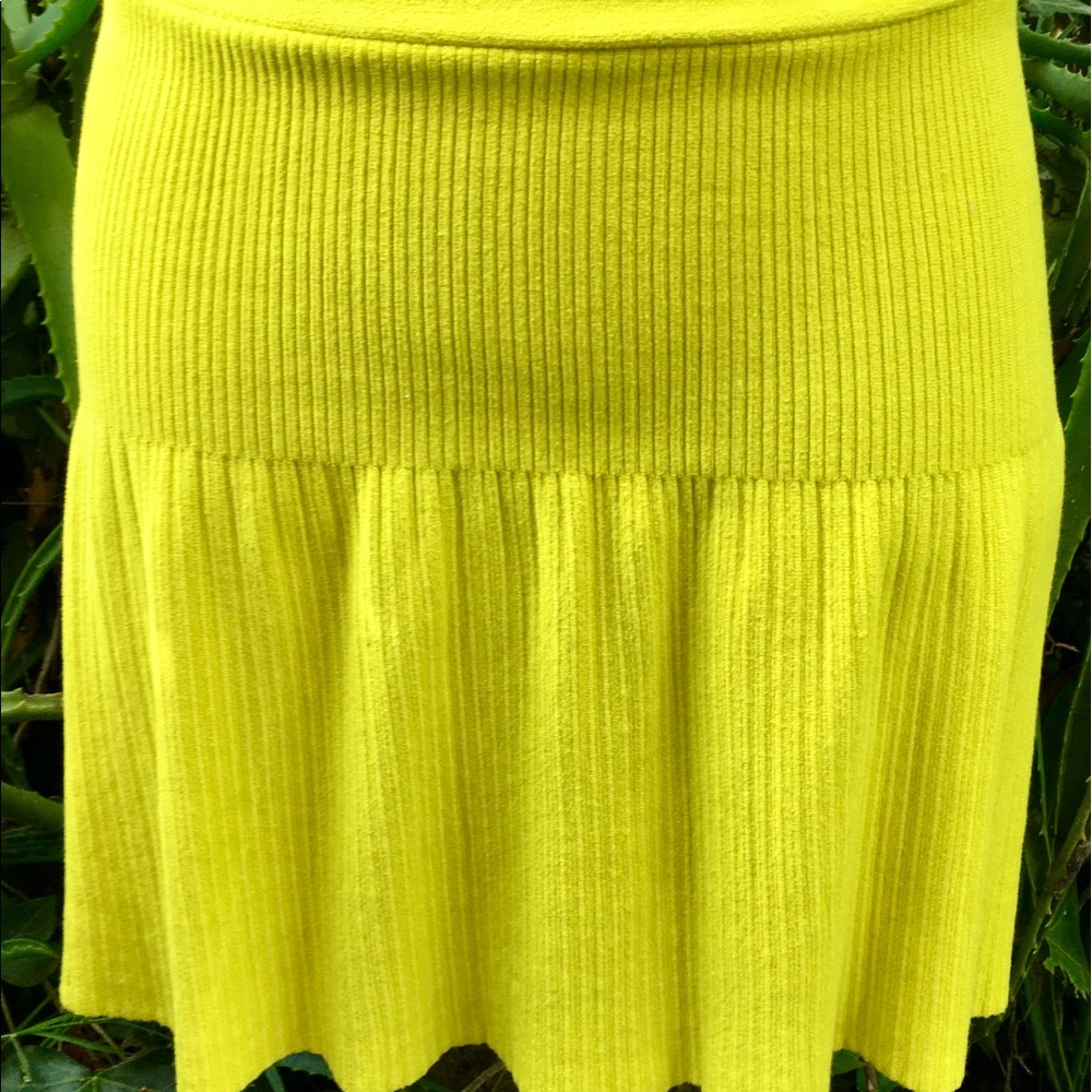Chartreuse Zara Pleated Skirt